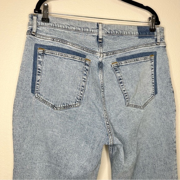 Abercrombie & Fitch The Ankle Straight Ultra High Rise Jeans Knee Patch 33 16s - Picture 14 of 16